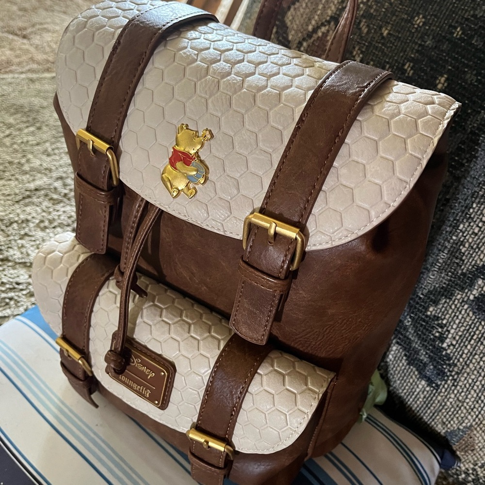 Loungefly Disney Winnie the Pooh Honeycomb Flap Mini Backpack.